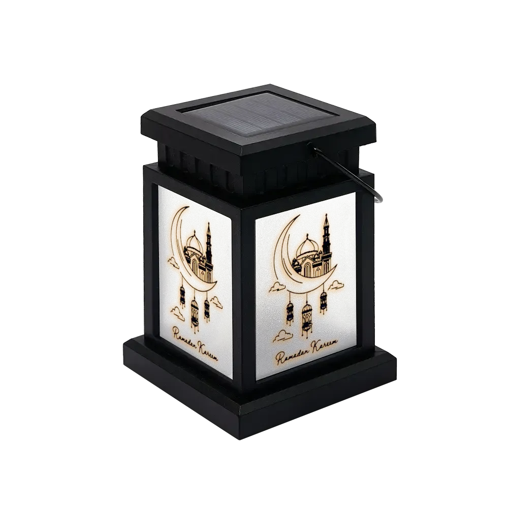 Ramadan Moon Solar Powered Square Lantern