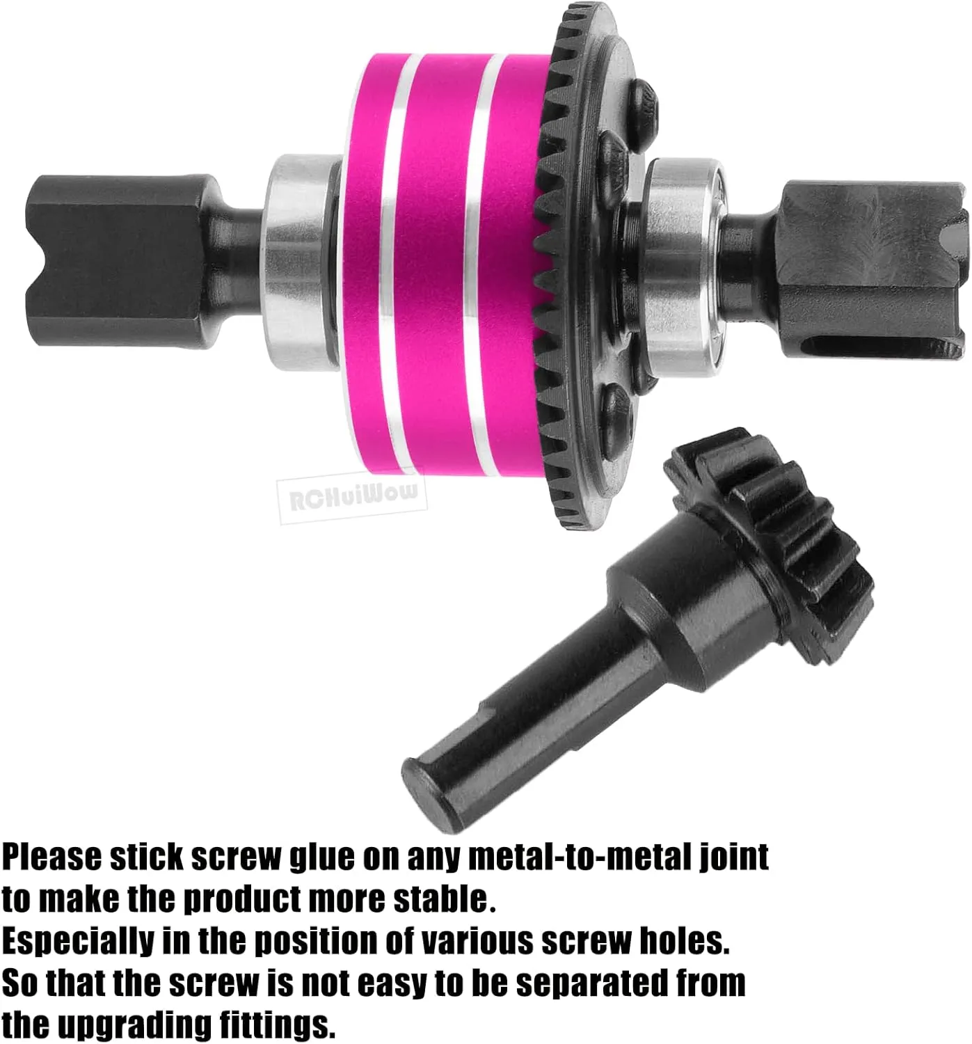 RC Front Rear Differential 43t & 10t Input Gear Upgrades Part for 1/8 Typhon Kraton Outcast Notorious 6S BLX,1/7 Infraction Limitless Mojave Infraction Felony 6S BLX,Pink