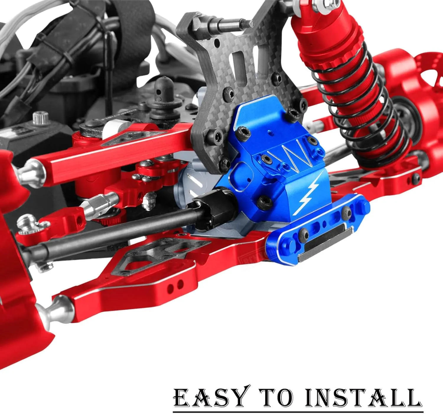 RC Upgrades Part for 1/8 Kraton Outcast Typhon Notorious 6s BLX 1/7 Infraction Felony Mojave 6s BLX Limitless,Aluminum Arm Suspension Mount & Gearbox Case w/43T/13T Diff Gear,Navy Blue