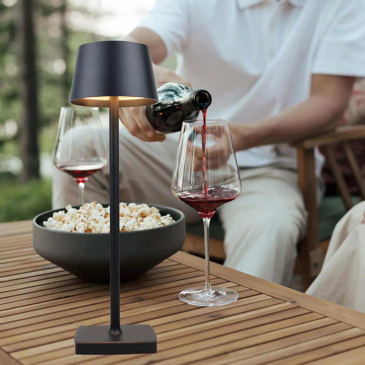 Rechargeable led Cordless Desk lamp,Aluminum, dimmable, Suitable for Indoor and Outdoor Lighting Black