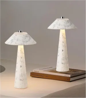 Rechargeable Mushroom Table Lamp Set of 2, Portable Desk Lamp, H11in Battery Operated Bedside Light, Modern Nightstand Light for Bedroom Home Camping Outdoor(White)
