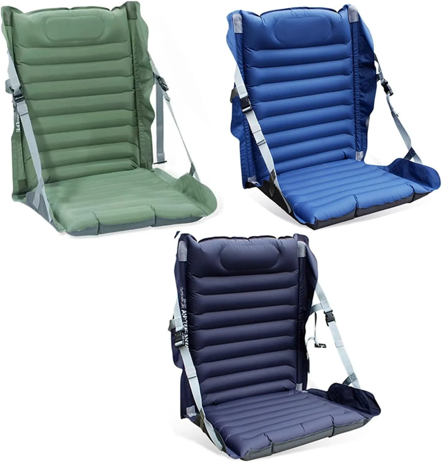 Recliner Portable Air Cushion Inflatable Camping Folding Chair Multi-Angle Adjustable High-Strength Support Camping Hiking Supplies Portable (Color : Sky Blue)