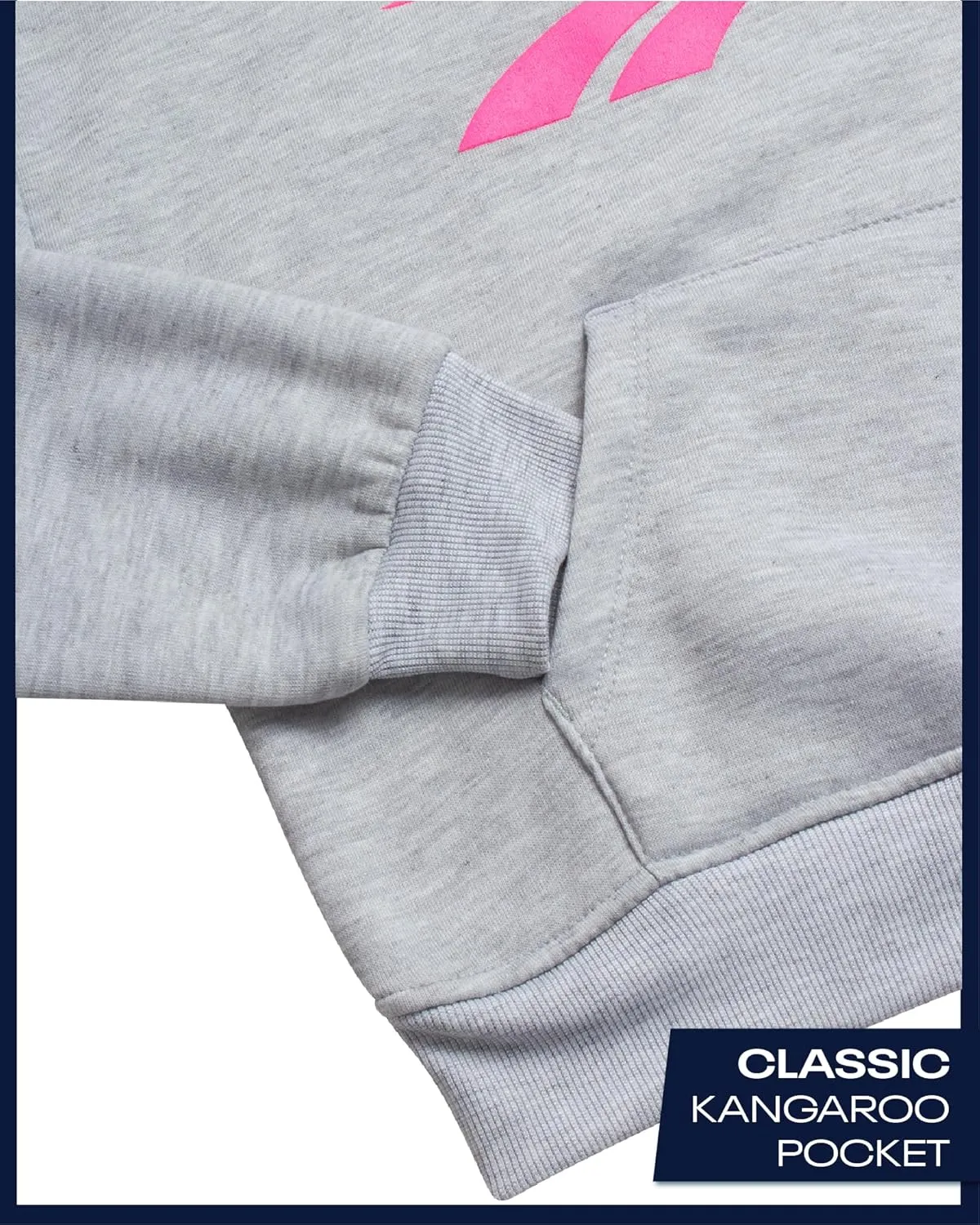 Reebok Girls' Activewear Set - 3 Piece Stylish Graphic T-Shirt, Fleece Pullover Hoodie, and Jogger Sweatpants (Size: 4-12)