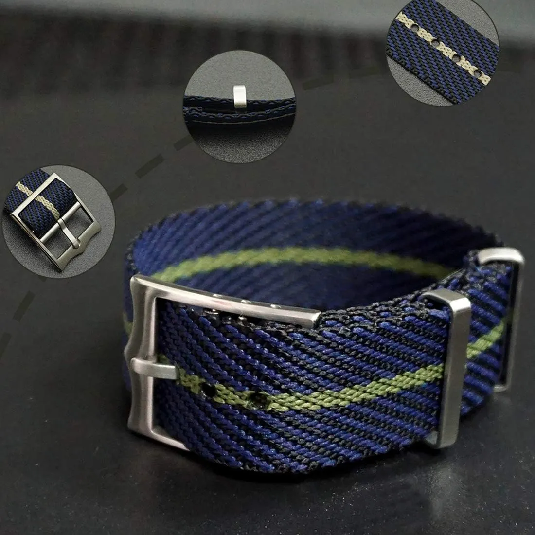 Replace Watchband, Elegant Replacement Bands Watch Straps,22mm/20mm Nylon Strap Sport Military Watch Band Strap Watch Band One-Piece Breathable Watch Straps