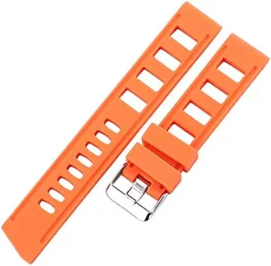 Replacement Watch Straps Rubber Watch Band Strap 20mm 22mm Orange Blue Black Women Men Waterproof Soft Silicone Watchbands (Band Color : BLACK, Band Width : 22mm)