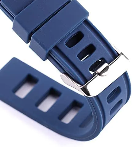 Replacement Watch Straps Rubber Watch Band Strap 20mm 22mm Orange Blue Black Women Men Waterproof Soft Silicone Watchbands (Band Color : BLACK, Band Width : 22mm)