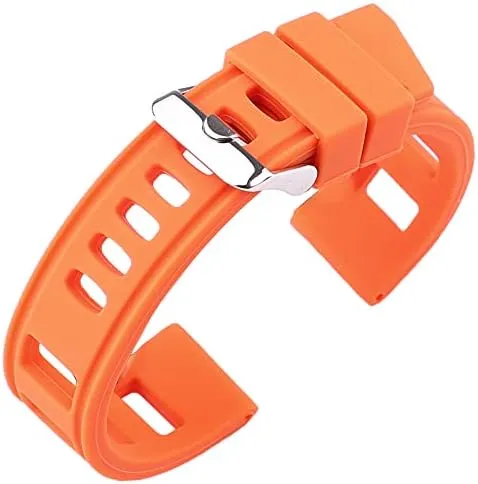 Replacement Watch Straps Rubber Watch Band Strap 20mm 22mm Orange Blue Black Women Men Waterproof Soft Silicone Watchbands (Band Color : BLACK, Band Width : 22mm)