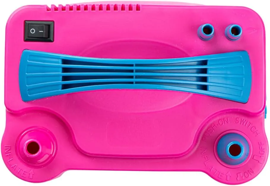 Restaurantware Balloonify 600W Electric Air Pump 1 Portable Balloon Inflator - Dual Modes Two Nozzle Sizes Pink & Blue Plastic Air Pump For Balloons 110V powerchord Double Inflation Design