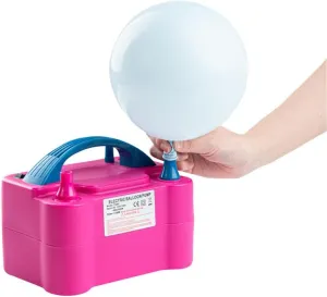 Restaurantware Balloonify 600W Electric Air Pump 1 Portable Balloon Inflator - Dual Modes Two Nozzle Sizes Pink & Blue Plastic Air Pump For Balloons 110V powerchord Double Inflation Design