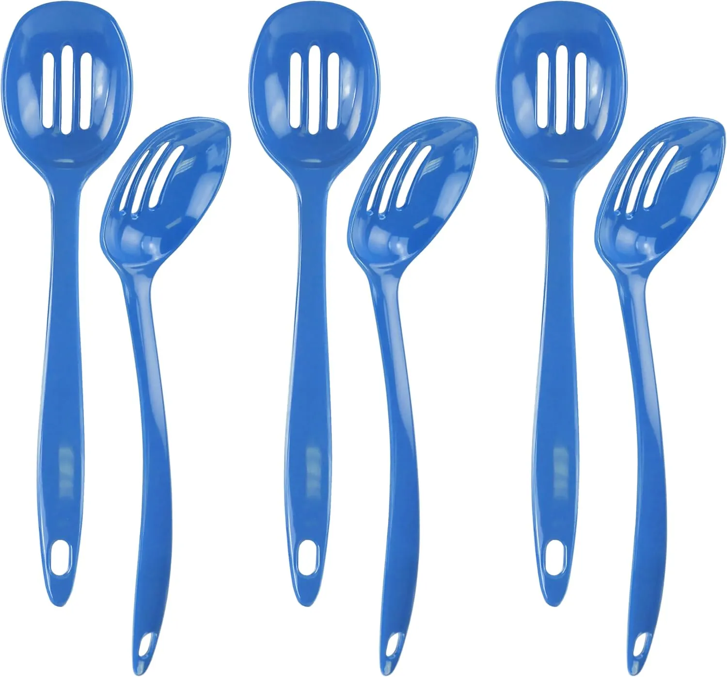 Reston Lloyd Melamine Slotted Spoon Kitchen Utensil, Premium Quality Utensil with Heat Resistant Ergonomic Handle, Durable BPA-Free Plastic, 11.5 inch long, Set of 6,