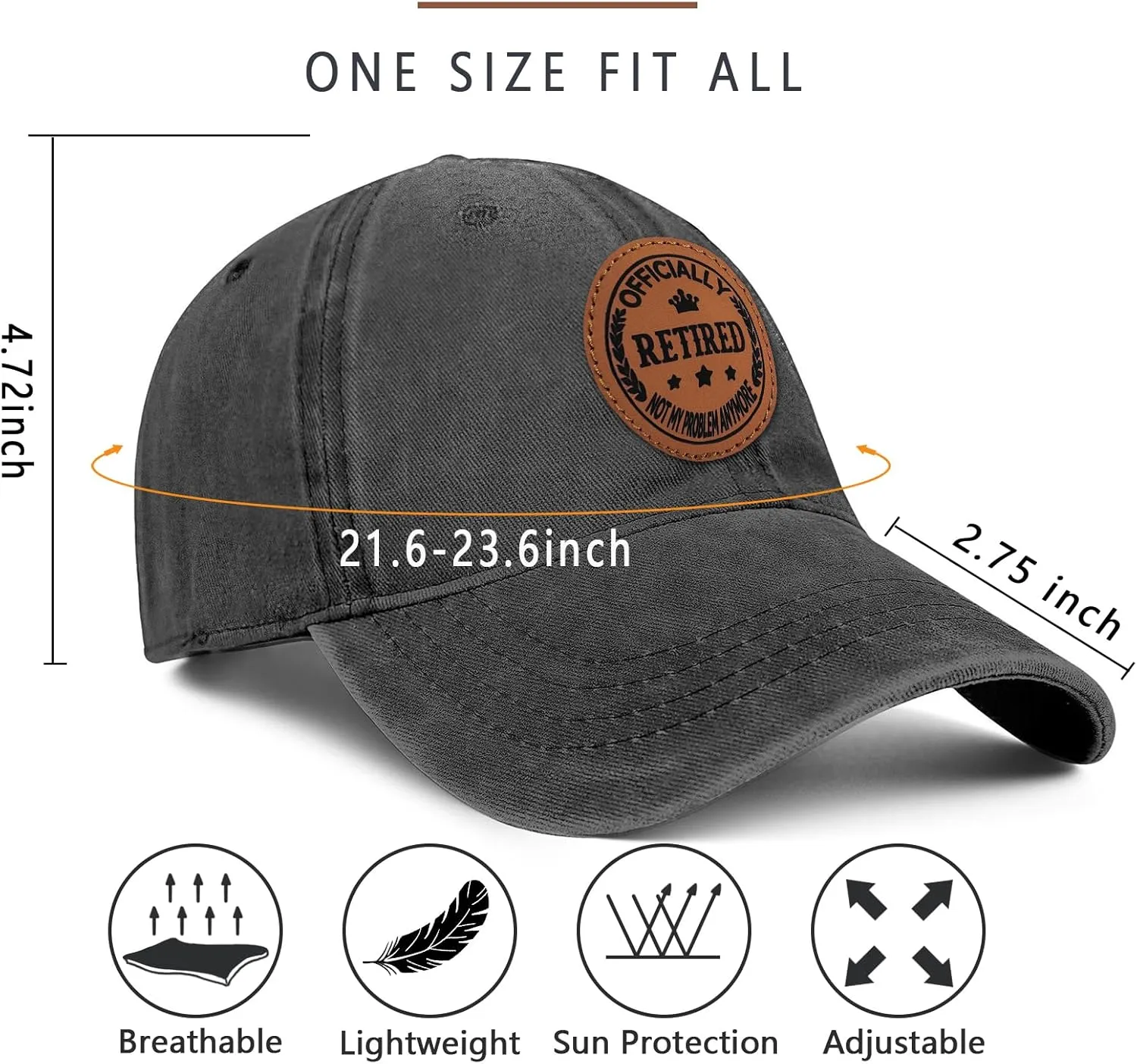 Retirement Gifts for Men Women 2025 Funny Retired Hat Retirement Party Decoration 100% Cotton Baseball Cap