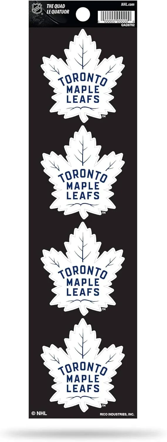 Rico Industries NHL Hockey Quad Decal 3" x 12" Quad Decal - (4) Decals