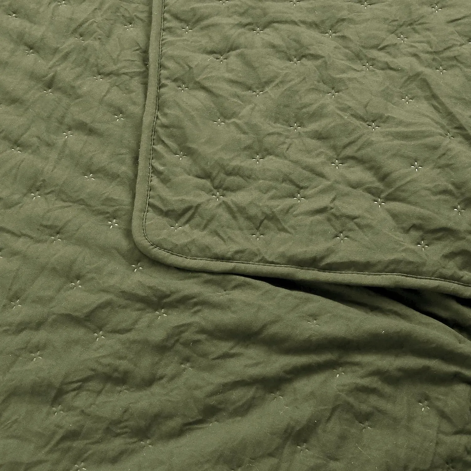 ROARINGWILD Green Twin Size Quilt Bedding Sets with Pillow Sham, Olive Lightweight Soft Bedspread Coverlet, Sage Quilted Blanket Thin Comforter Bed Cover, All Season, 2 Pieces, 68x90 inches