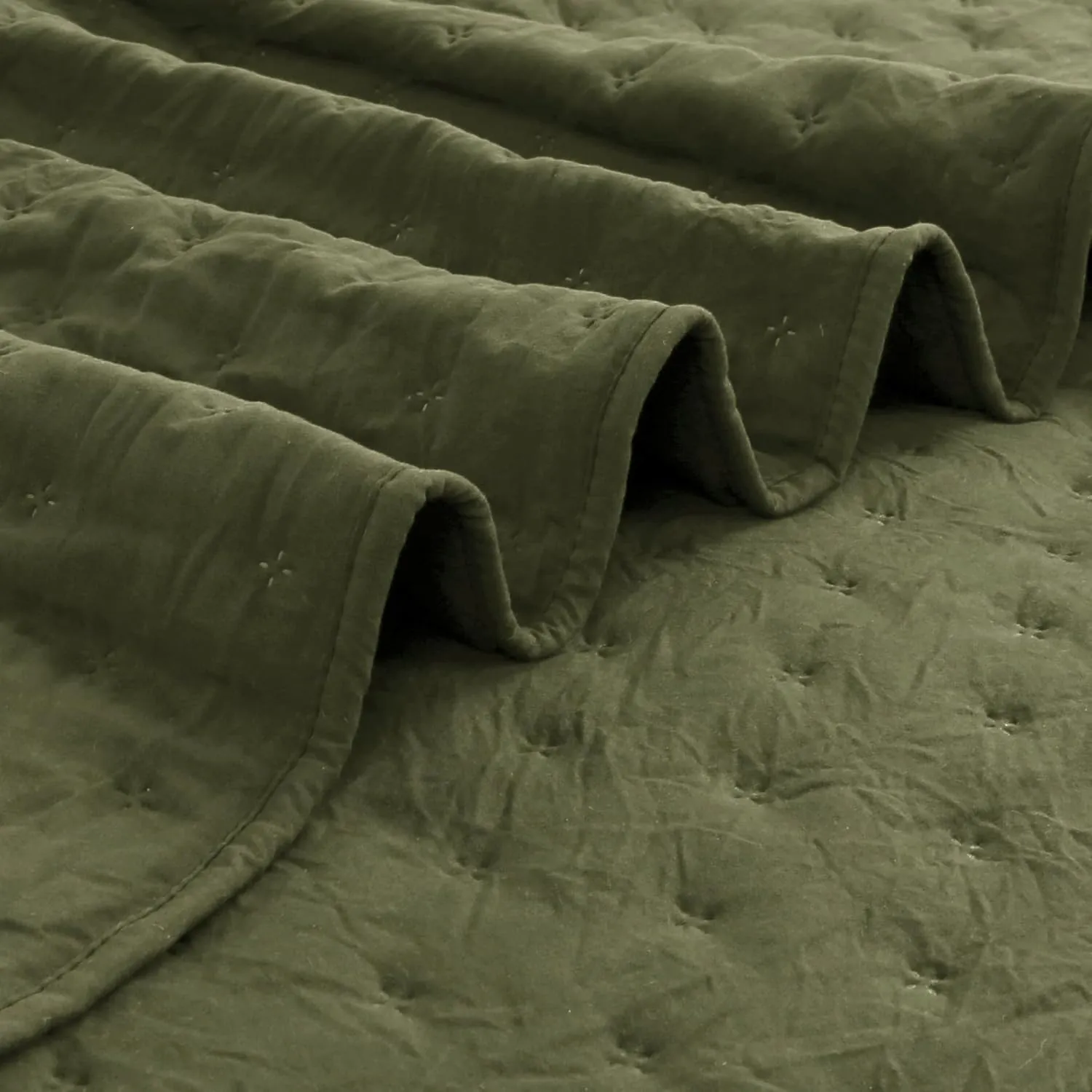ROARINGWILD Green Twin Size Quilt Bedding Sets with Pillow Sham, Olive Lightweight Soft Bedspread Coverlet, Sage Quilted Blanket Thin Comforter Bed Cover, All Season, 2 Pieces, 68x90 inches