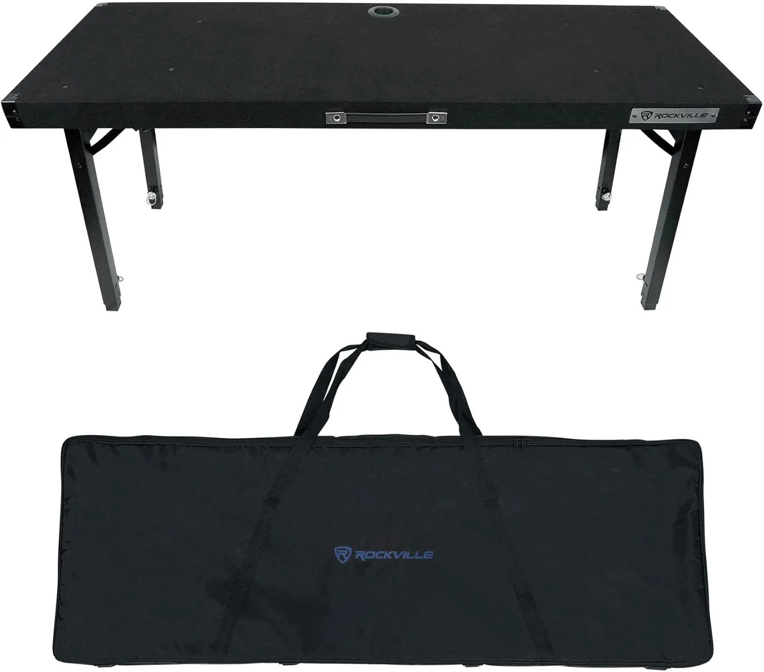 Rockville RTBL4 Adjustable Height DJ Table Folding Legs   Carry Bag 20" x 60"