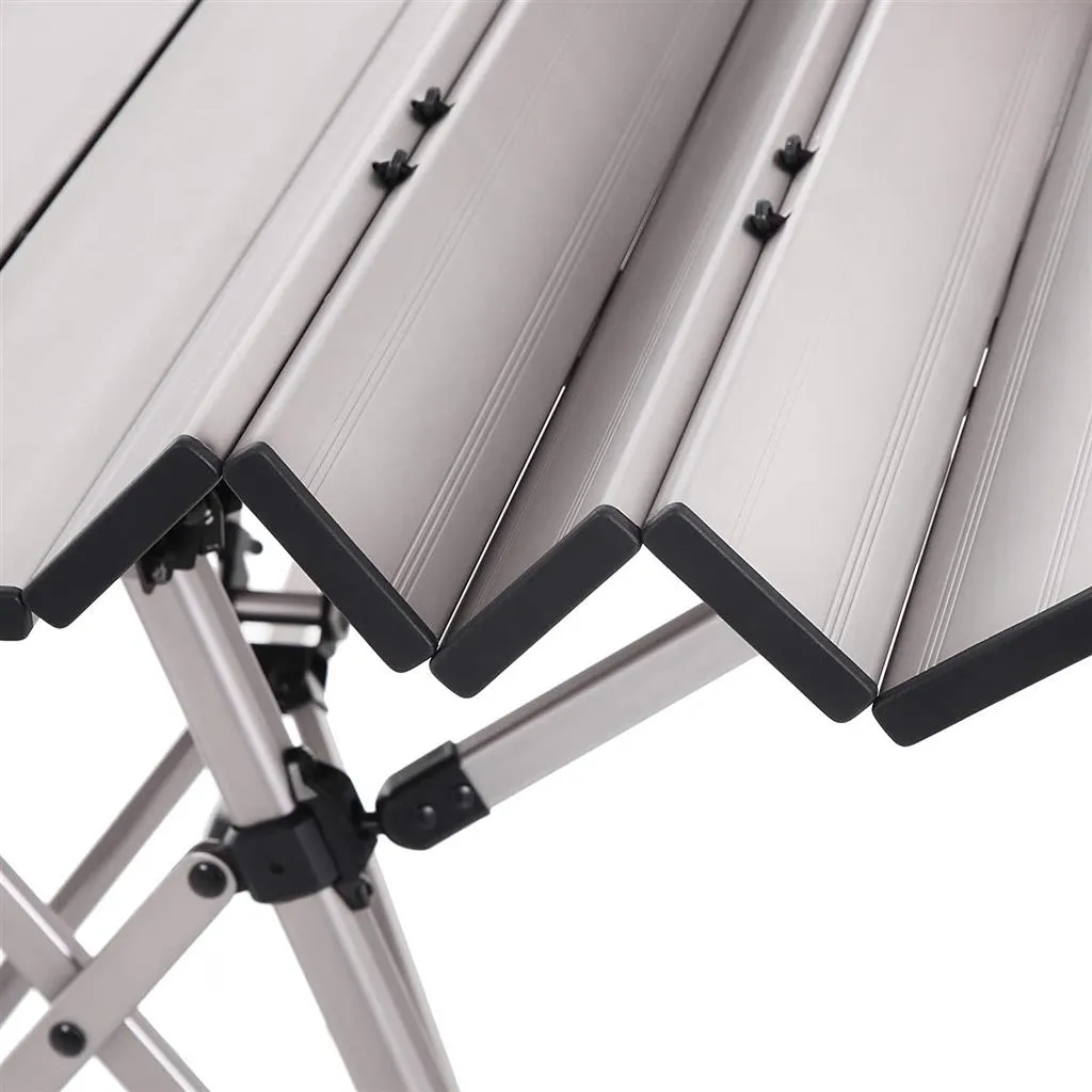 Rootz Aluminum Camping Table - Picnic Table - Outdoor Table - Stable & Lightweight - Foldable Design - High-Quality Aluminum - Portable & Compact - 100cm x 69cm x 70cm