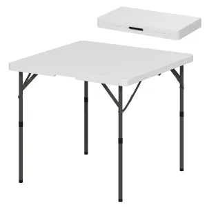 Rootz Foldable Picnic Table - Camping Table - Adjustable Height Table - Easy Transport - 86 x 86 x 74 cm
