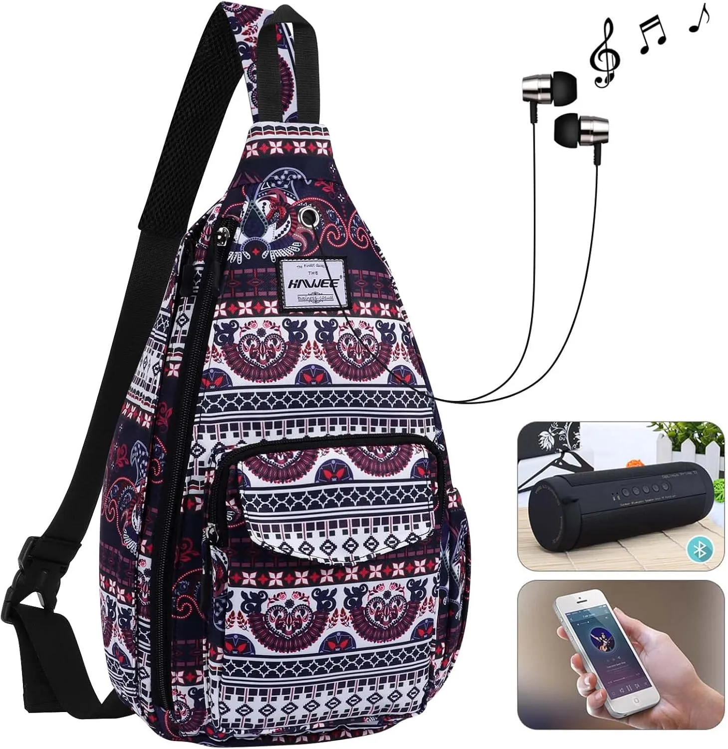 Rope Sling Bag for Women Men Casual Cross Body Daypack Backpack Adjustable Strap Water Repellent for Travel/Sport
