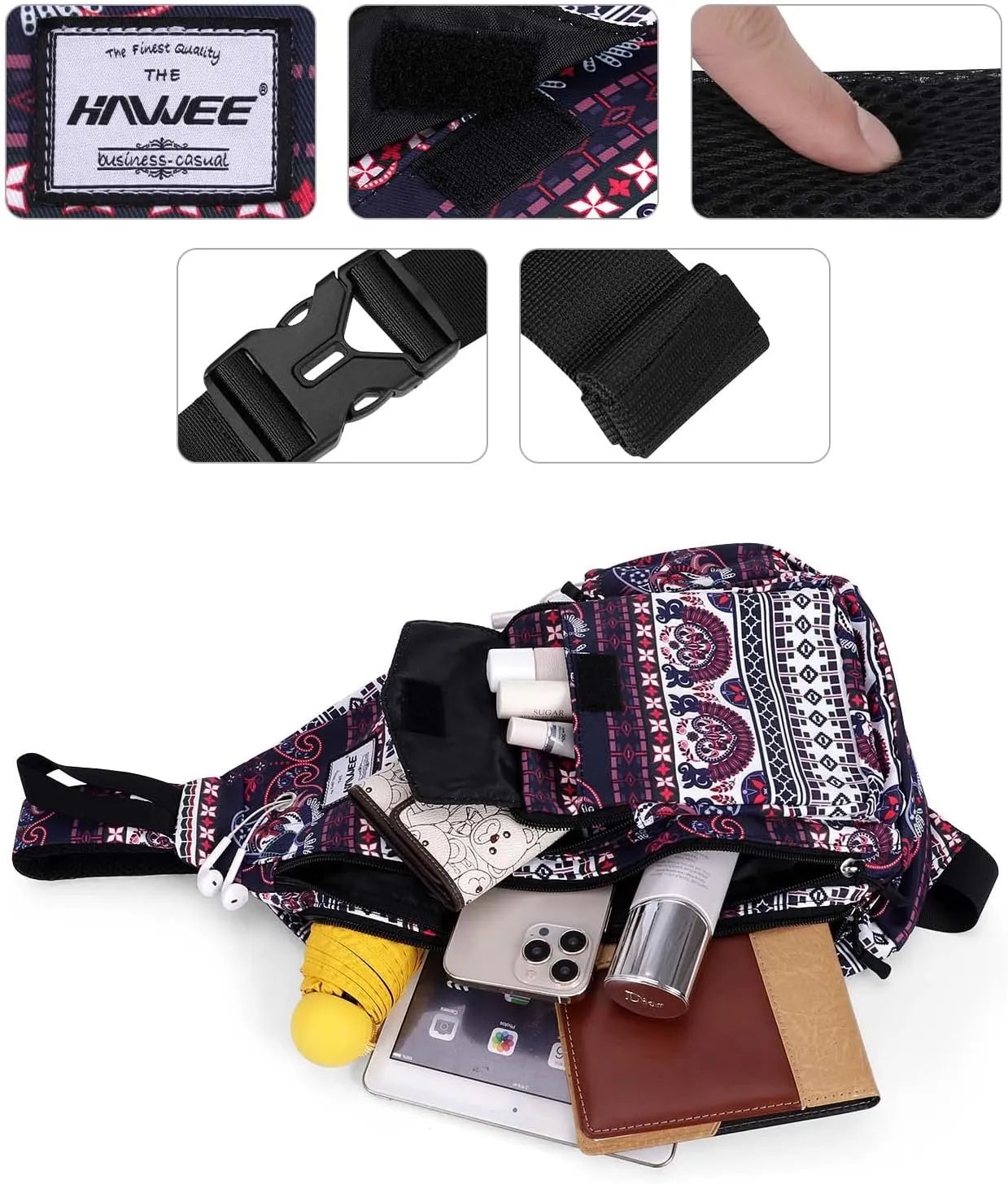 Rope Sling Bag for Women Men Casual Cross Body Daypack Backpack Adjustable Strap Water Repellent for Travel/Sport