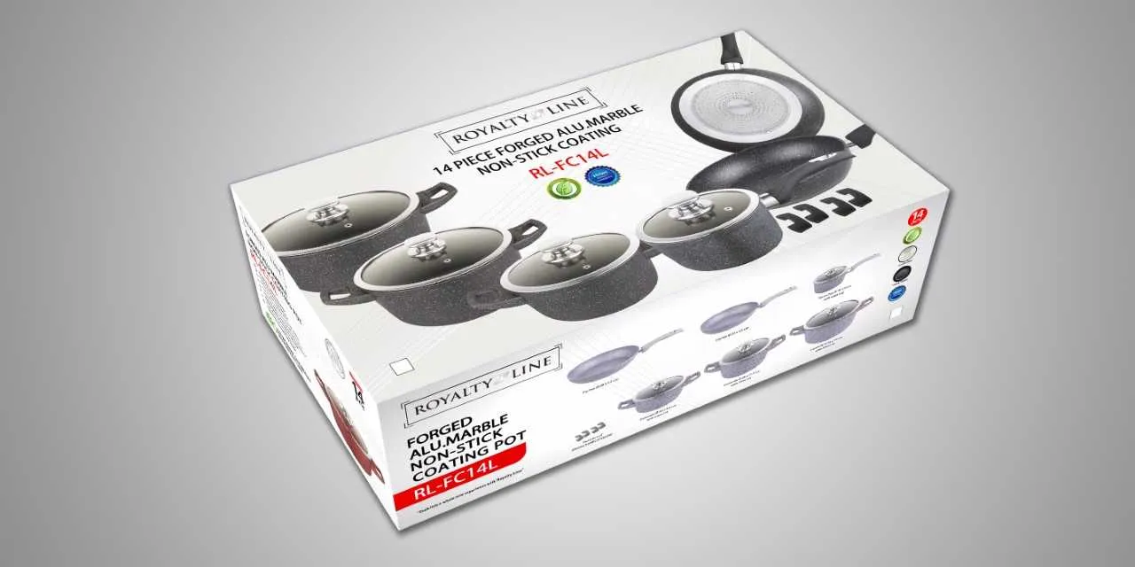 Royalty Line RL-FC14L; Cookware set in marble coating