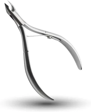 Rui Smiths Ultra-Premium Stainless Steel Cuticle Nippers - Professional Stainless Steel Cuticle Cutters - Spanish Handle, Rounded Box Joint, Matte Chrome Plated - 4mm Jaw, Single Spring