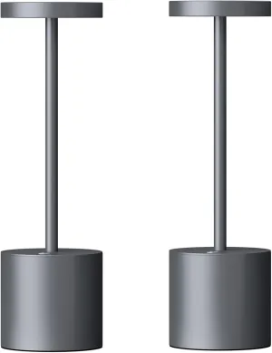 SAKRINGT 2 Pack Cordless Table Lamp Rechargeable,5000mAh Battery Operated Portable LED Table Light,Dimming Desk Lamp for Patio/Restaurant/Outdoor (Grey)