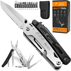 SANKE RESCUE Stainless Steel Folding Multi-Tool – 21-in-1 Camping & Survival Gear