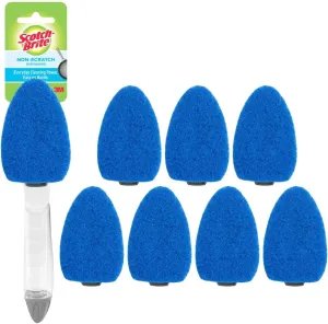 Scotch-Brite Non-Scratch Dishwand Kit, 1 Dish Wand & 7 Sponge Refills, Keep Hands Out of the Mess, Removes Stuck-on Food, Best for Nonstick Pots and Pans, Glass, & Tubs, Fits all Scotch Brite Refills
