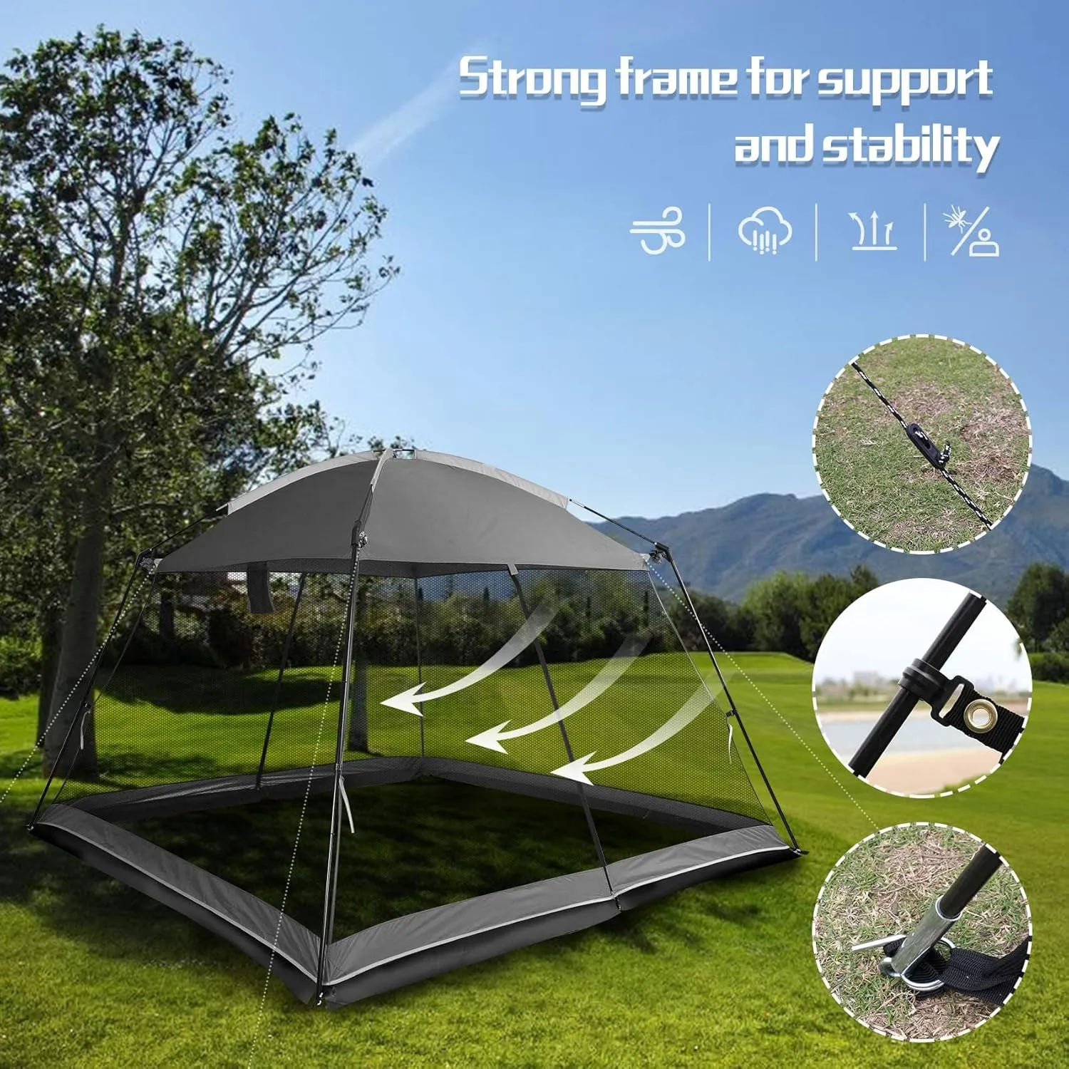Screen House Camping Canopy Tent Sun Shade Gazebo Shelter Perfect for Outdoor Activities