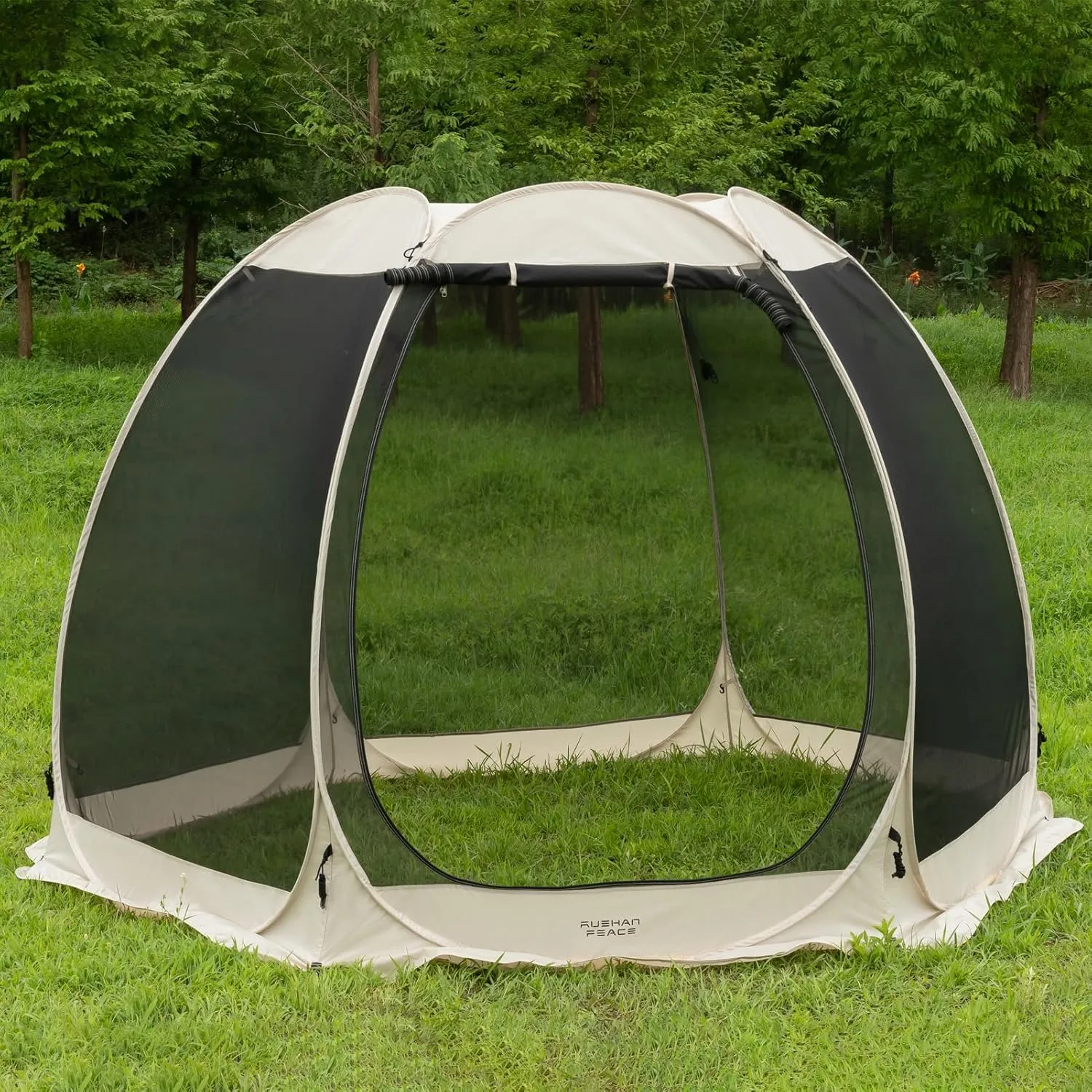 Screen House Gazebo Pop Up Screen Tent Canopy Outdoor Sun Shelter with Mosquito Netting for 4-6 Person Picnics, Parties Patio, Backyard, Deck & Outdoor Activities (9 * 6.6 FT)