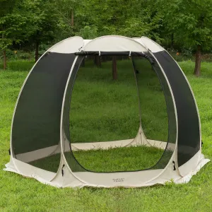 Screen House Gazebo Pop Up Screen Tent Canopy Outdoor Sun Shelter with Mosquito Netting for 4-6 Person Picnics, Parties Patio, Backyard, Deck & Outdoor Activities (9 * 6.6 FT)