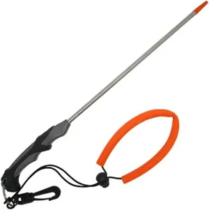 Scuba Choice 13-3/4" Stainless Steel Lobster Tickle Stick with Clip & Lanyard – Durable Gray for Diving, Hunting, Underwater Exploration Molded Grip, Swivel Hook