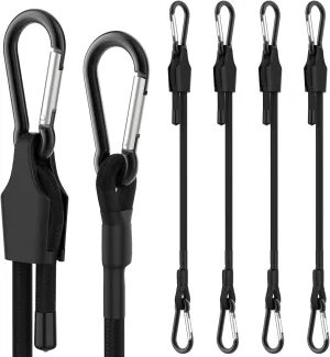 SDTC Tech 36 Inch Adjustable Bungee Cords with Carabiner Hooks, 4 Pack Heavy Duty Outdoor Super Elastic Bungee Straps Easily Adjust from 8" to 42" for Cargo, Bike, Luggage, Carts, Truck