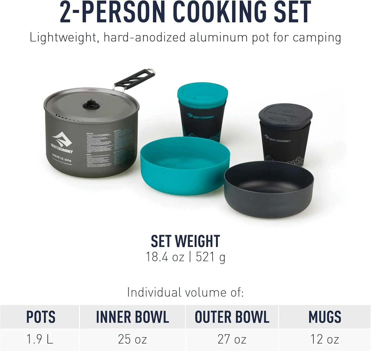 Sea to Summit Alpha Lightweight Aluminum Nesting Camping Cookware Set