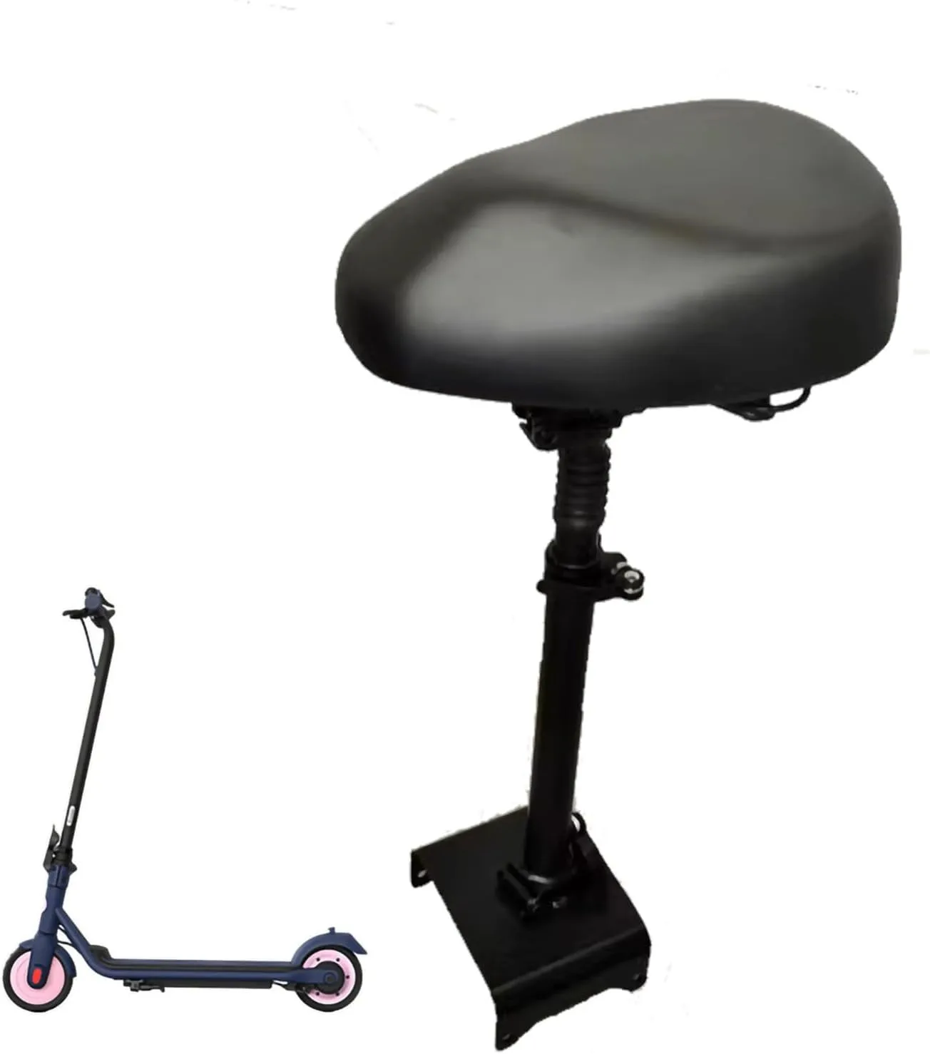 Seat Attachment Compatible with Ninebot E-Series/E2-Series/C-Series/F-Series/G-Series Electric Scooter Foldable Adjustable Height Shock Absorbing Soft Seat Saddle
