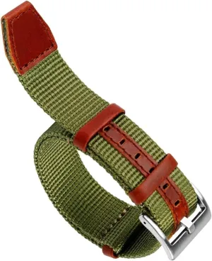 Seat Belt Leather Nylon Watch Band for Seiko Heavy Strap Replacement Watch Bracelet