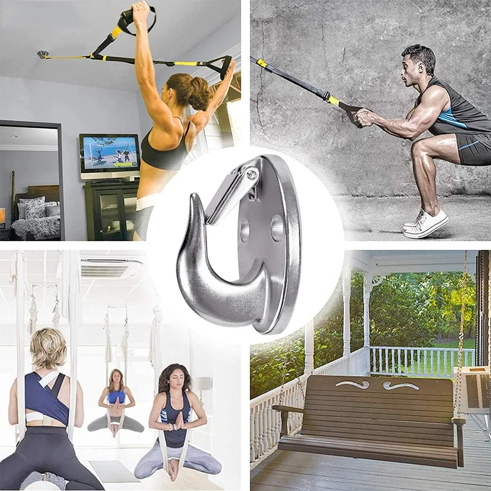 SELEWARE 3 Pack Heavy Duty Stainless Steel Wall Anchors for Resistance Bands – 2000 lbs Load Capacity, Space-Saving Home Gym & Physical Therapy Mounts for Strength Training & Body Weight Straps
