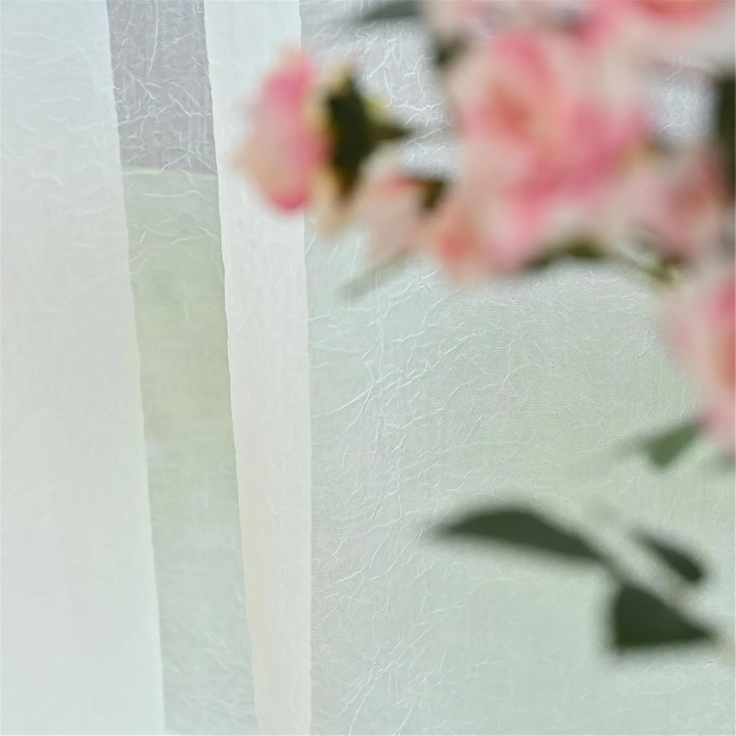 Semi Sheer Curtains Grommets Curtains Voile Textured Soft and Lightweight Window Treatments for Kitchen