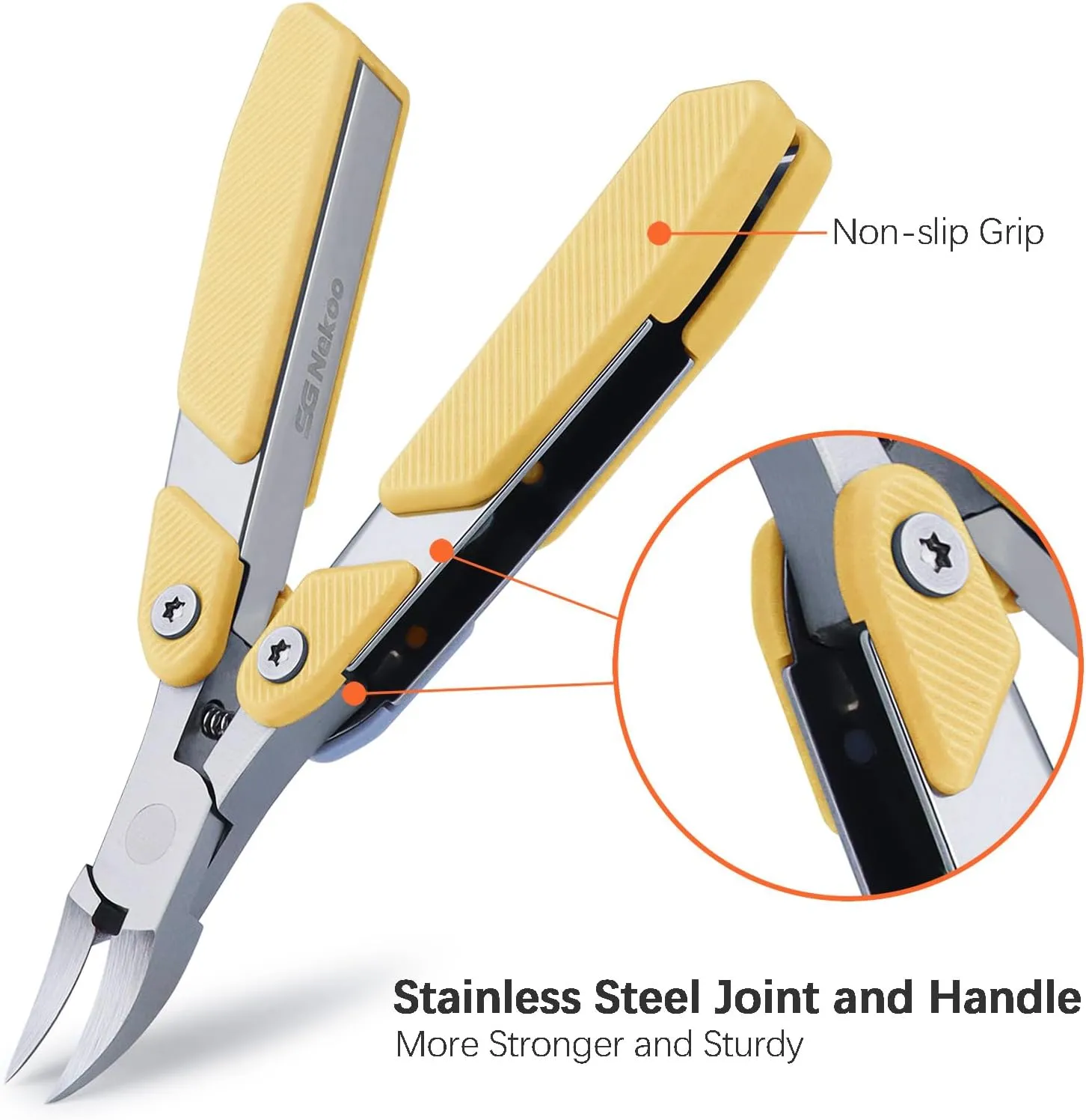 SGNEKOO Toenail Clippers for Thick & Ingrown Toenails,Folding Design Heavy Duty Nail Clipper, Firm Structure and Easy Use for Men Seniors Women