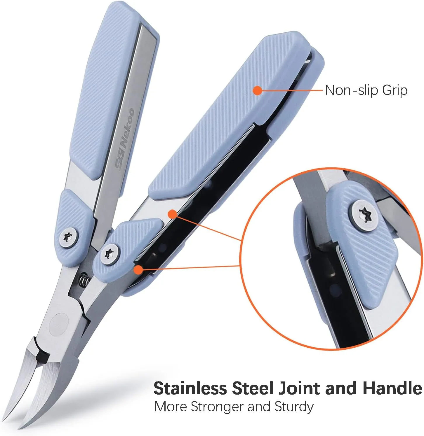 SGNEKOO Toenail Clippers for Thick Toenails,Folding Design Heavy Duty Ingrown Toe Nail Clipper,Sturdy Nail Nippers and Easy Use for Men Seniors Women