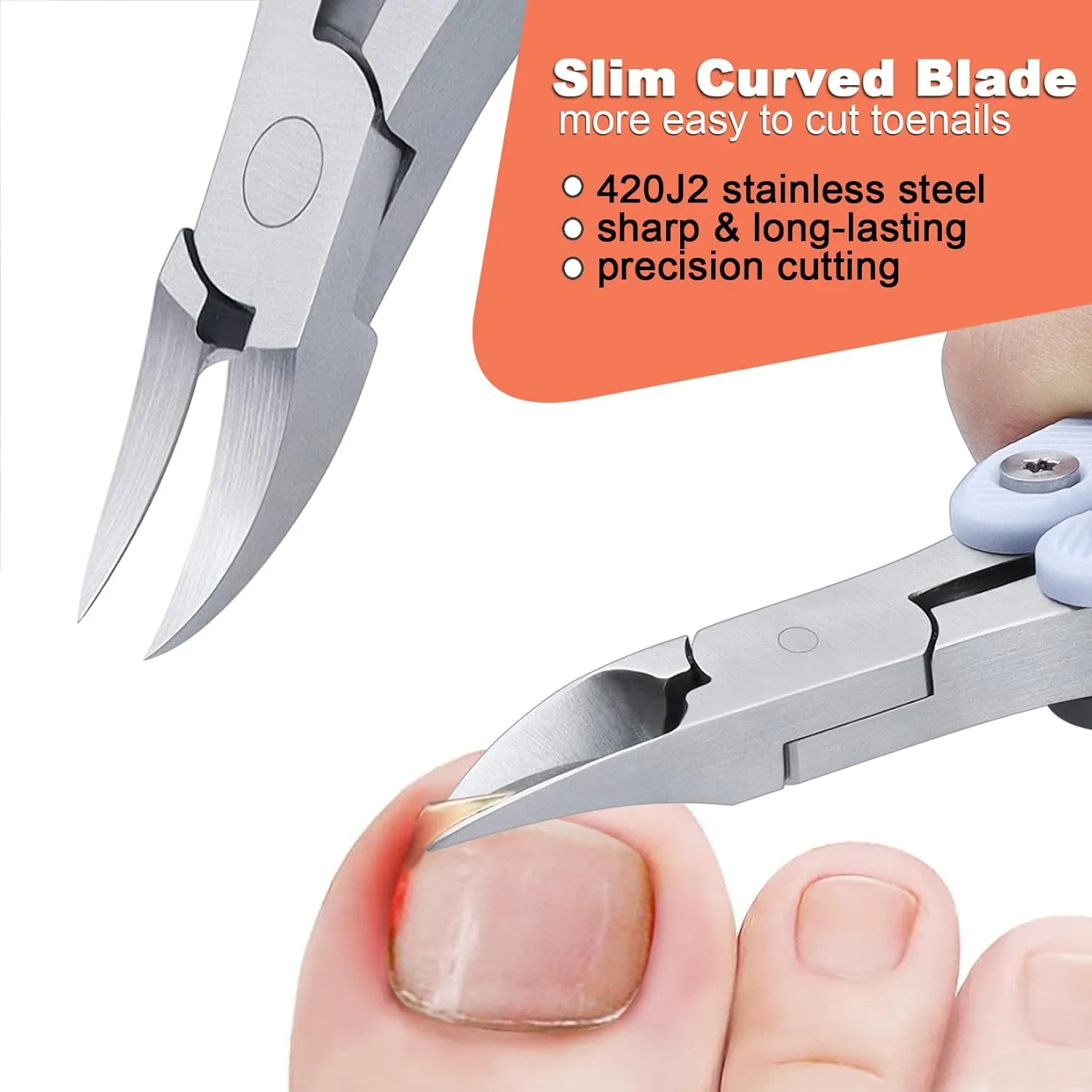 SGNEKOO Toenail Clippers for Thick Toenails,Folding Design Heavy Duty Ingrown Toe Nail Clipper,Sturdy Nail Nippers and Easy Use for Men Seniors Women