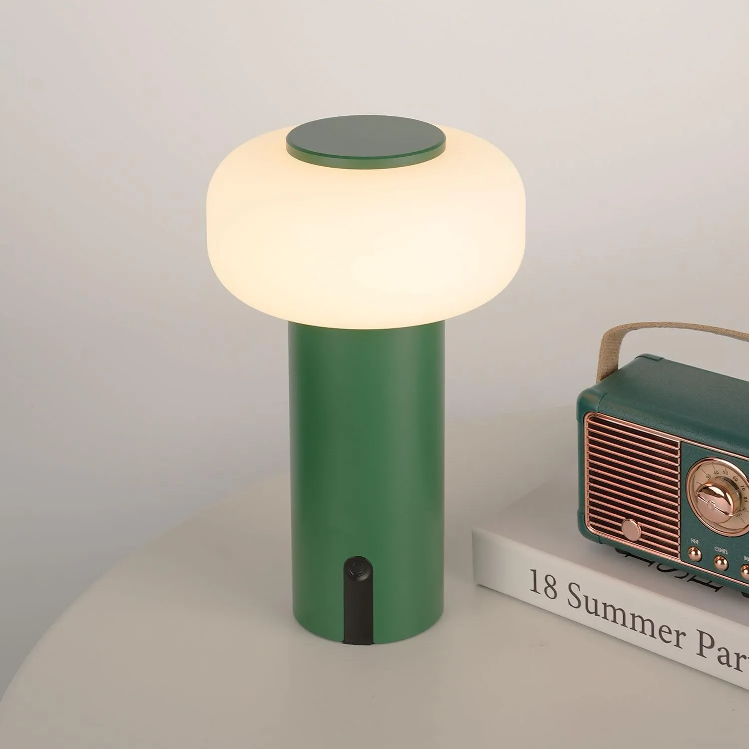 Shower Lamp Waterproof, Outdoor Cordless Table Lamp Rechargeable, Portable Battery Operated Light, Touch Dimmable Night Light for Bedroom/Patio/Dinning/Camping (Green)