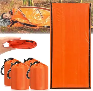 Sierra Madre Emergency Sleeping Bag, 84"X36" Sierramadre Emergency Survival Sleeping Bag, Sierra Madera Pocket Size Emergency Sleeping Bag, Waterproof Thermal Bivy Sack for Camping, Hiking, Outdoor