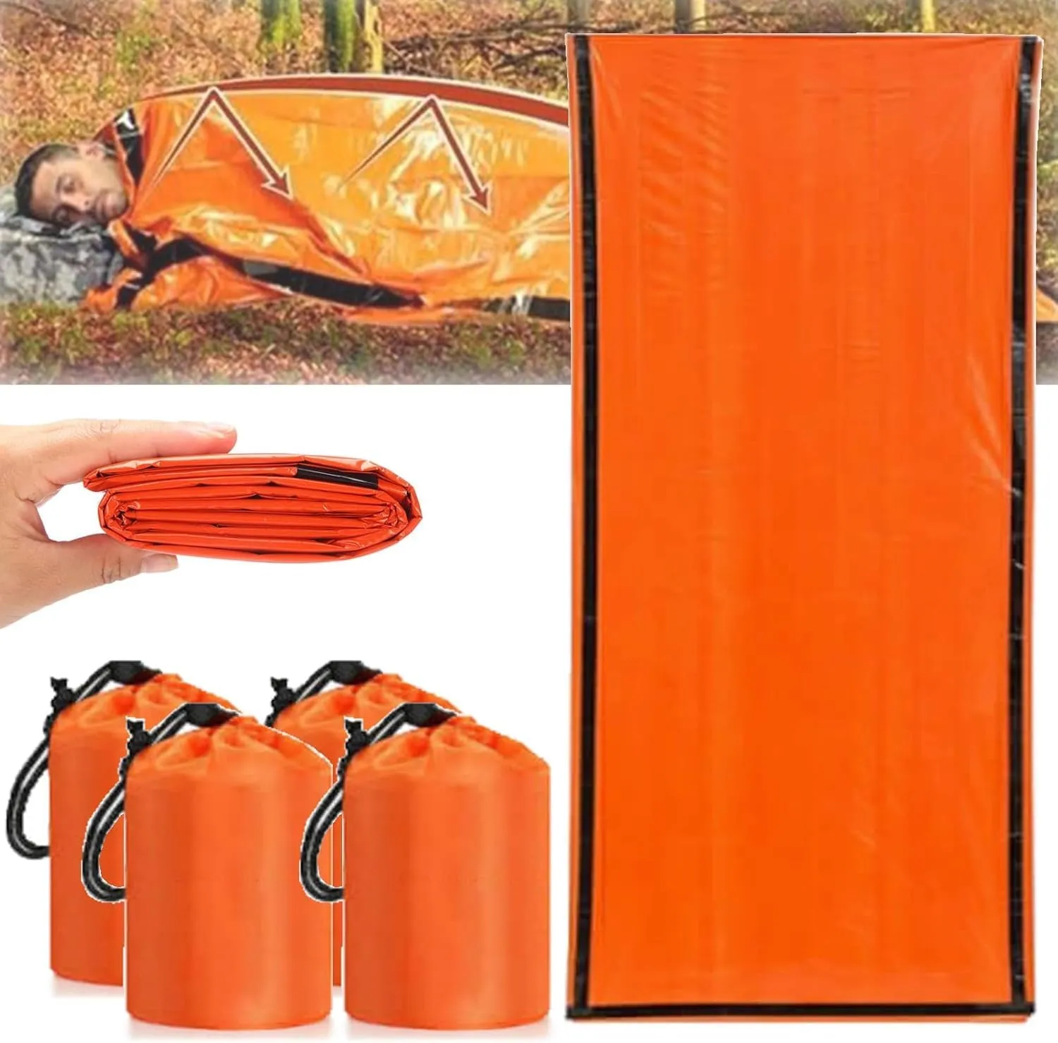 Sierra Madre Emergency Sleeping Bag, 84"X36" Sierramadre Emergency Survival Sleeping Bag, Sierra Madera Pocket Size Emergency Sleeping Bag, Waterproof Thermal Bivy Sack for Camping, Hiking, Outdoor