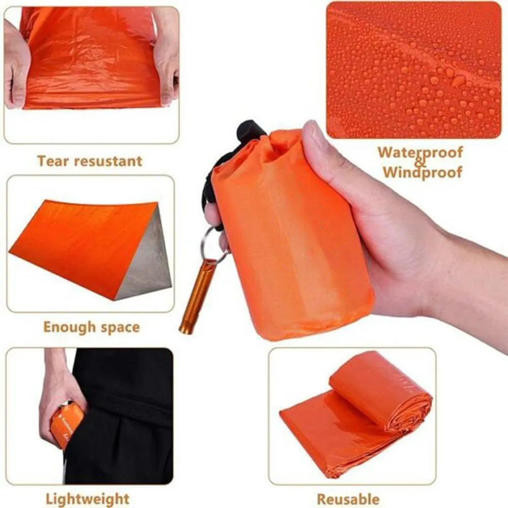 Sierra Madre Emergency Sleeping Bag, 84"X36" Sierramadre Emergency Survival Sleeping Bag, Sierra Madera Pocket Size Emergency Sleeping Bag, Waterproof Thermal Bivy Sack for Camping, Hiking, Outdoor