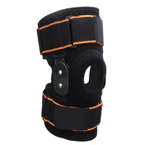 Silicone Knee Pad, Stabilize Patella with Folding Aluminum Plate Knee Protector for Running Basketball Cycling (Orange Red)