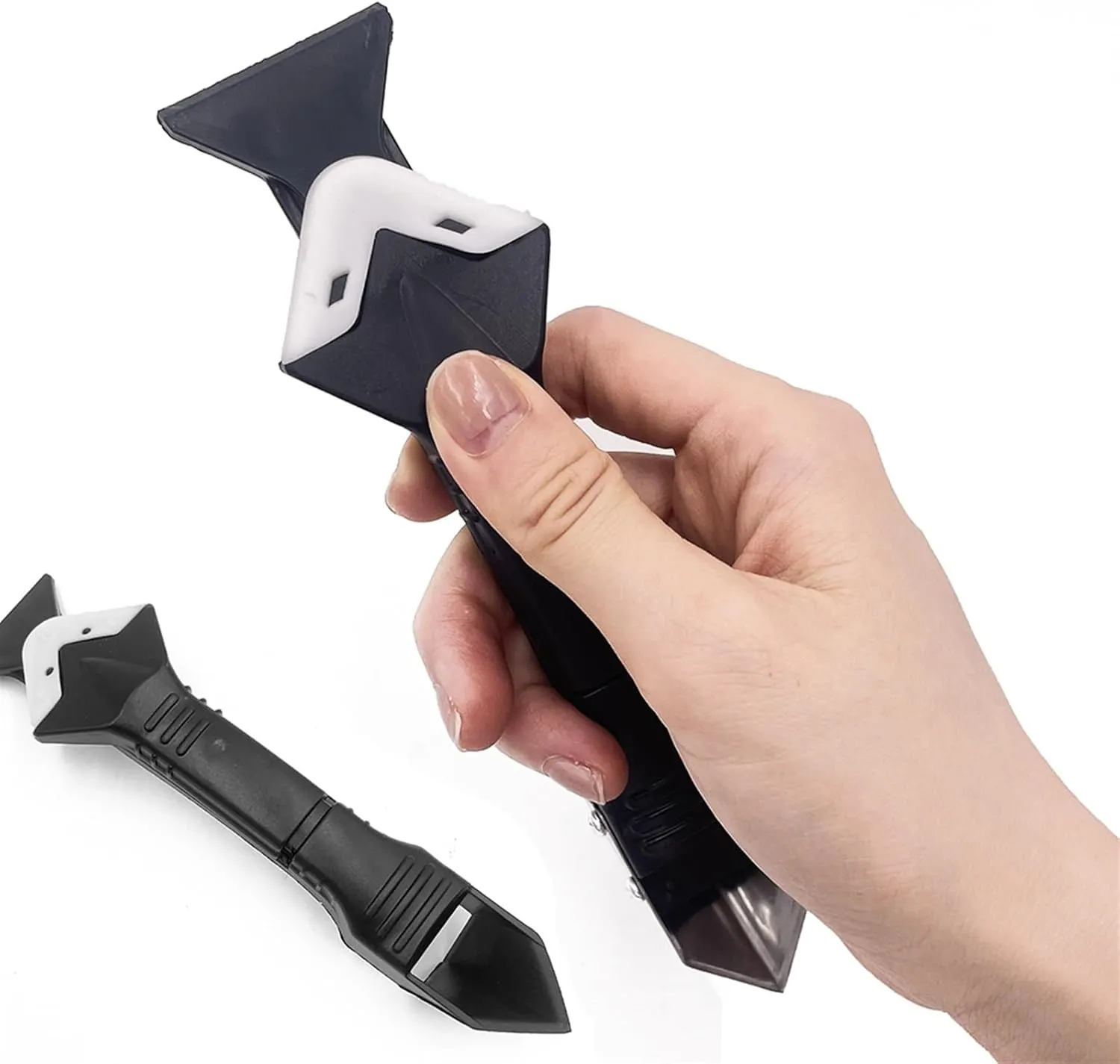 Silicone Scraper Glue Remover Knife Angle Beauty Crevice Spatula Tool Grout Scraper Kit 5in1 Multifunction Coner Caulking Tool (Color : Metal)