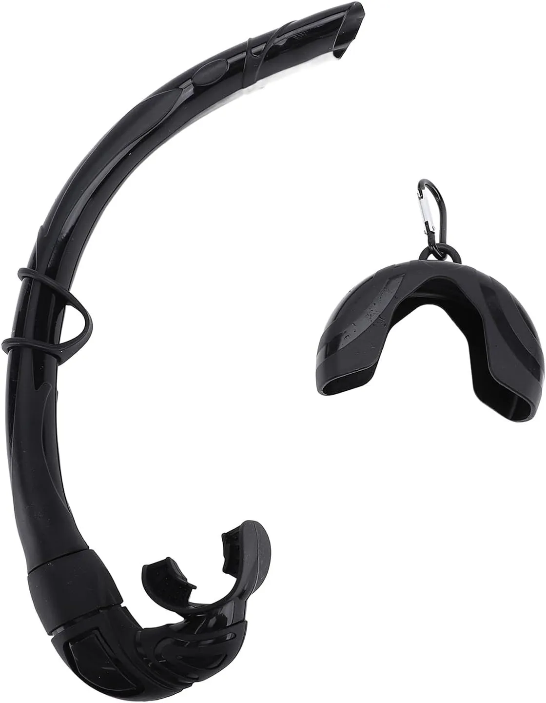 Silicone Snorkel,Freediving Snorkel Silicone Foldable Roll Up Snorkel Wet Breathing Tube for Swim Training Diving Snorkeling Portable Travel Gear Underwater Exploration (Black)