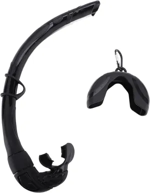 Silicone Snorkel,Freediving Snorkel Silicone Foldable Roll Up Snorkel Wet Breathing Tube for Swim Training Diving Snorkeling Portable Travel Gear Underwater Exploration (Black)