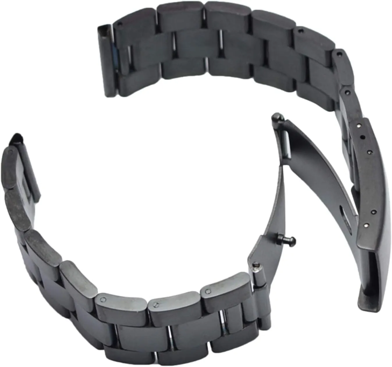 silver black metal watch band bracelet 18mm 20mm 22mm 24mm men strap 316l solid stainless steel straight end watchbands